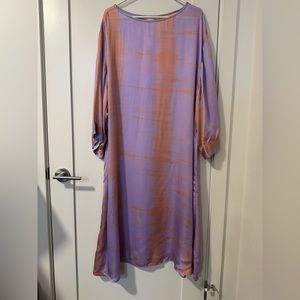 Norblack Norwhite Watercolor Silk Dress with Pockets!